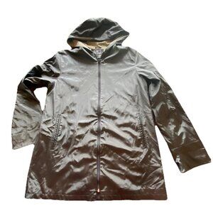 Utex Design Black Hooded Rain Coat Men's Medium